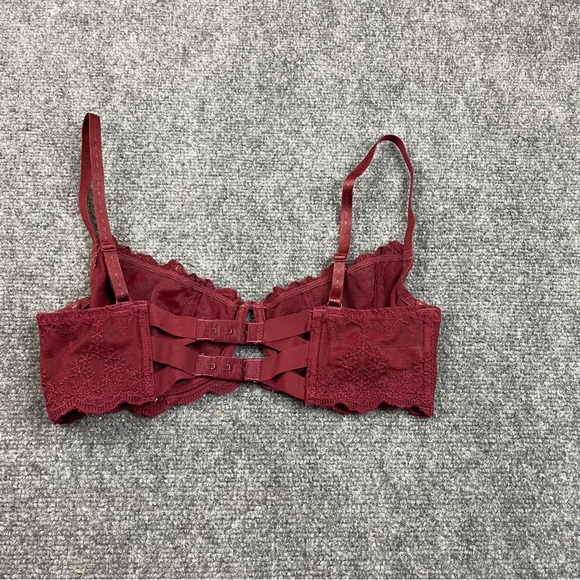 FREE PEOPLE Women’s Maroon Lace Underwire Bra size: 34C - Picture 2 of 6